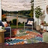 image:imageNourison Home Aloha Ivory Navy 710 x 106 Area Rug  Easy Clean Non Shedding Bed Room Living Room Dining Room Kitchen 8 x 11Multi Color