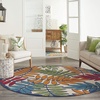 image:imageNourison Home Aloha Ivory Navy 710 x 106 Area Rug  Easy Clean Non Shedding Bed Room Living Room Dining Room Kitchen 8 x 11Multi Color