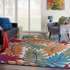 image:imageNourison Home Aloha Ivory Navy 710 x 106 Area Rug  Easy Clean Non Shedding Bed Room Living Room Dining Room Kitchen 8 x 11Multi Color