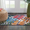 image:imageNourison Home Aloha Ivory Navy 710 x 106 Area Rug  Easy Clean Non Shedding Bed Room Living Room Dining Room Kitchen 8 x 11Multi Color