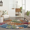 image:imageNourison Home Aloha Ivory Navy 710 x 106 Area Rug  Easy Clean Non Shedding Bed Room Living Room Dining Room Kitchen 8 x 11Multi Color