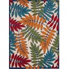 image:imageNourison Home Aloha Ivory Navy 710 x 106 Area Rug  Easy Clean Non Shedding Bed Room Living Room Dining Room Kitchen 8 x 11Multi Color