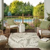 image:imageNourison Home Aloha Ivory Navy 710 x 106 Area Rug  Easy Clean Non Shedding Bed Room Living Room Dining Room Kitchen 8 x 11Natural