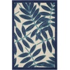 image:imageNourison Home Aloha Ivory Navy 710 x 106 Area Rug  Easy Clean Non Shedding Bed Room Living Room Dining Room Kitchen 8 x 11Navy