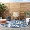 image:imageNourison Home Aloha Ivory Navy 710 x 106 Area Rug  Easy Clean Non Shedding Bed Room Living Room Dining Room Kitchen 8 x 11Navy
