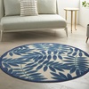 image:imageNourison Home Aloha Ivory Navy 710 x 106 Area Rug  Easy Clean Non Shedding Bed Room Living Room Dining Room Kitchen 8 x 11Navy