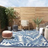 image:imageNourison Home Aloha Ivory Navy 710 x 106 Area Rug  Easy Clean Non Shedding Bed Room Living Room Dining Room Kitchen 8 x 11Navy
