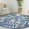 image:imageNourison Home Aloha Ivory Navy 710 x 106 Area Rug  Easy Clean Non Shedding Bed Room Living Room Dining Room Kitchen 8 x 11Navy