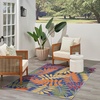image:imageNourison Home Aloha Ivory Navy 710 x 106 Area Rug  Easy Clean Non Shedding Bed Room Living Room Dining Room Kitchen 8 x 11Navy Multicolor