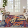image:imageNourison Home Aloha Ivory Navy 710 x 106 Area Rug  Easy Clean Non Shedding Bed Room Living Room Dining Room Kitchen 8 x 11Navy Multicolor