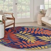 image:imageNourison Home Aloha Ivory Navy 710 x 106 Area Rug  Easy Clean Non Shedding Bed Room Living Room Dining Room Kitchen 8 x 11Navy Multicolor
