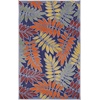 image:imageNourison Home Aloha Ivory Navy 710 x 106 Area Rug  Easy Clean Non Shedding Bed Room Living Room Dining Room Kitchen 8 x 11Navy Multicolor