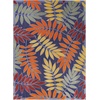 image:imageNourison Home Aloha Ivory Navy 710 x 106 Area Rug  Easy Clean Non Shedding Bed Room Living Room Dining Room Kitchen 8 x 11Navy Multicolor