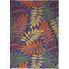 image:imageNourison Home Aloha Ivory Navy 710 x 106 Area Rug  Easy Clean Non Shedding Bed Room Living Room Dining Room Kitchen 8 x 11Navy Multicolor