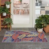 image:imageNourison Home Aloha Ivory Navy 710 x 106 Area Rug  Easy Clean Non Shedding Bed Room Living Room Dining Room Kitchen 8 x 11Navy Multicolor