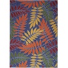 image:imageNourison Home Aloha Ivory Navy 710 x 106 Area Rug  Easy Clean Non Shedding Bed Room Living Room Dining Room Kitchen 8 x 11Navy Multicolor