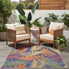 image:imageNourison Home Aloha Ivory Navy 710 x 106 Area Rug  Easy Clean Non Shedding Bed Room Living Room Dining Room Kitchen 8 x 11Navy Multicolor