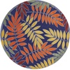 image:imageNourison Home Aloha Ivory Navy 710 x 106 Area Rug  Easy Clean Non Shedding Bed Room Living Room Dining Room Kitchen 8 x 11Navy Multicolor