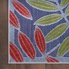 image:imageNourison Home Aloha Ivory Navy 710 x 106 Area Rug  Easy Clean Non Shedding Bed Room Living Room Dining Room Kitchen 8 x 11Navy Multicolor