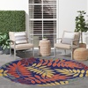 image:imageNourison Home Aloha Ivory Navy 710 x 106 Area Rug  Easy Clean Non Shedding Bed Room Living Room Dining Room Kitchen 8 x 11Navy Multicolor