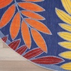 image:imageNourison Home Aloha Ivory Navy 710 x 106 Area Rug  Easy Clean Non Shedding Bed Room Living Room Dining Room Kitchen 8 x 11Navy Multicolor