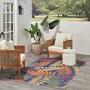 image:imageNourison Home Aloha Ivory Navy 710 x 106 Area Rug  Easy Clean Non Shedding Bed Room Living Room Dining Room Kitchen 8 x 11Navy Multicolor