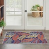 image:imageNourison Home Aloha Ivory Navy 710 x 106 Area Rug  Easy Clean Non Shedding Bed Room Living Room Dining Room Kitchen 8 x 11Navy Multicolor