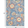 image:imageNourison Home Aloha Multicolor 3 x 5 Area Rug  Easy Clean Non Shedding Bed Room Living Room Dining Room Kitchen 3 x 5Blue Rose
