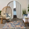 image:imageNourison Home Aloha Multicolor 3 x 5 Area Rug  Easy Clean Non Shedding Bed Room Living Room Dining Room Kitchen 3 x 5Blue Rose