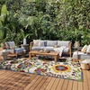 image:imageNourison Home Aloha Multicolor 3 x 5 Area Rug  Easy Clean Non Shedding Bed Room Living Room Dining Room Kitchen 3 x 5Ivory Multicolor