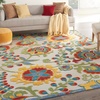 image:imageNourison Home Aloha Multicolor 3 x 5 Area Rug  Easy Clean Non Shedding Bed Room Living Room Dining Room Kitchen 3 x 5Ivory Multicolor