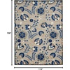 image:imageNourison Home Aloha Multicolor 3 x 5 Area Rug  Easy Clean Non Shedding Bed Room Living Room Dining Room Kitchen 3 x 5Natural Blue
