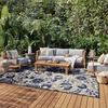 image:imageNourison Home Aloha Multicolor 3 x 5 Area Rug  Easy Clean Non Shedding Bed Room Living Room Dining Room Kitchen 3 x 5Natural Blue