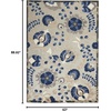 image:imageNourison Home Aloha Multicolor 3 x 5 Area Rug  Easy Clean Non Shedding Bed Room Living Room Dining Room Kitchen 3 x 5Natural Blue