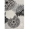 image:imageNourison Home Aloha Natural 3 x 5 Area Rug  Easy Clean Non Shedding Bed Room Living Room Dining Room Kitchen 3 x 5Black White