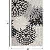 image:imageNourison Home Aloha Natural 3 x 5 Area Rug  Easy Clean Non Shedding Bed Room Living Room Dining Room Kitchen 3 x 5Black White
