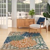 image:imageNourison Home Aloha Natural 3 x 5 Area Rug  Easy Clean Non Shedding Bed Room Living Room Dining Room Kitchen 3 x 5Blue Green