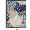 image:imageNourison Home Aloha Natural 3 x 5 Area Rug  Easy Clean Non Shedding Bed Room Living Room Dining Room Kitchen 3 x 5Blue Multicolor