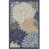 image:imageNourison Home Aloha Natural 3 x 5 Area Rug  Easy Clean Non Shedding Bed Room Living Room Dining Room Kitchen 3 x 5Blue Multicolor