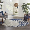 image:imageNourison Home Aloha Natural 3 x 5 Area Rug  Easy Clean Non Shedding Bed Room Living Room Dining Room Kitchen 3 x 5Ivory Navy