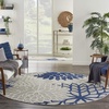 image:imageNourison Home Aloha Natural 3 x 5 Area Rug  Easy Clean Non Shedding Bed Room Living Room Dining Room Kitchen 3 x 5Ivory Navy