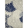 image:imageNourison Home Aloha Natural 3 x 5 Area Rug  Easy Clean Non Shedding Bed Room Living Room Dining Room Kitchen 3 x 5Ivory Navy
