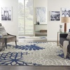 image:imageNourison Home Aloha Natural 3 x 5 Area Rug  Easy Clean Non Shedding Bed Room Living Room Dining Room Kitchen 3 x 5Ivory Navy
