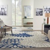 image:imageNourison Home Aloha Natural 3 x 5 Area Rug  Easy Clean Non Shedding Bed Room Living Room Dining Room Kitchen 3 x 5Ivory Navy