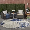 image:imageNourison Home Aloha Natural 3 x 5 Area Rug  Easy Clean Non Shedding Bed Room Living Room Dining Room Kitchen 3 x 5Ivory Navy