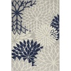 image:imageNourison Home Aloha Natural 3 x 5 Area Rug  Easy Clean Non Shedding Bed Room Living Room Dining Room Kitchen 3 x 5Ivory Navy