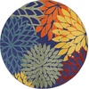 image:imageNourison Home Aloha Natural 3 x 5 Area Rug  Easy Clean Non Shedding Bed Room Living Room Dining Room Kitchen 3 x 5Navy Multicolor