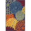 image:imageNourison Home Aloha Natural 3 x 5 Area Rug  Easy Clean Non Shedding Bed Room Living Room Dining Room Kitchen 3 x 5Navy Multicolor