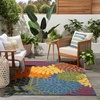 image:imageNourison Home Aloha Natural 3 x 5 Area Rug  Easy Clean Non Shedding Bed Room Living Room Dining Room Kitchen 3 x 5Navy Multicolor