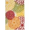 image:imageNourison Home Aloha Natural 3 x 5 Area Rug  Easy Clean Non Shedding Bed Room Living Room Dining Room Kitchen 3 x 5Red Multicolor